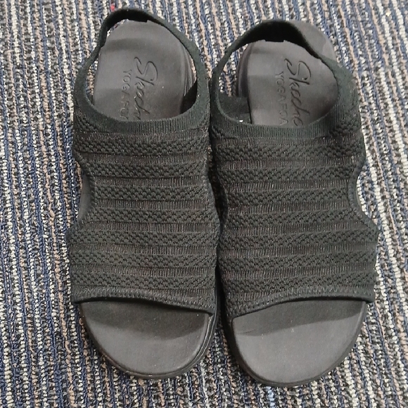 Skechers Cali Flex Black Yoga Foam Slingback Sandals Women's Size 7.5 - Picture 2 of 7